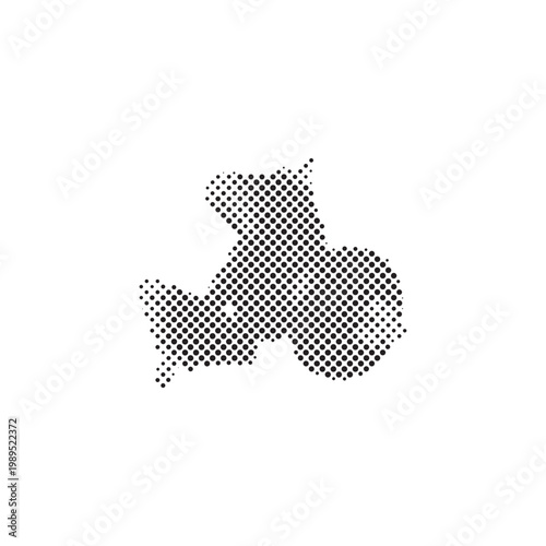 Fitness Gym Dumbbell Weight Vector Illustration in Halftone Dotted Style