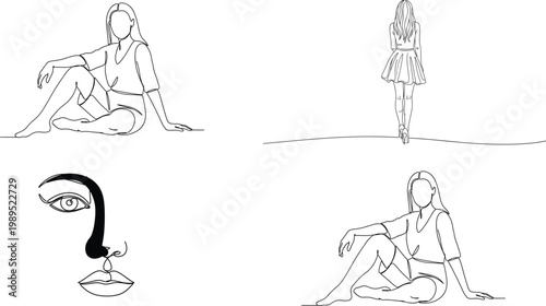 sketch of a woman in a dress