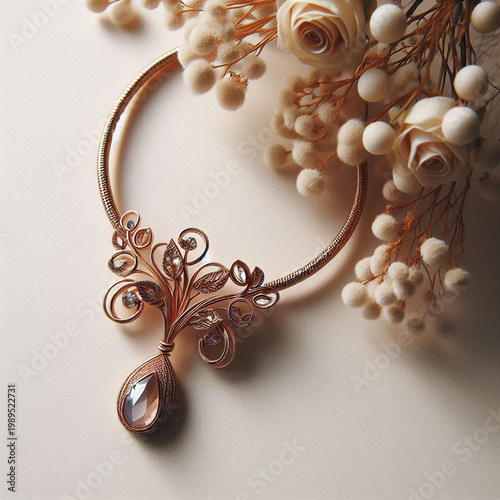 pearl necklace on white background