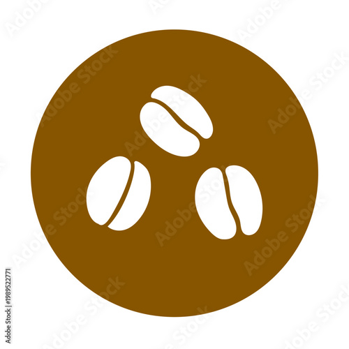 コーヒー豆の丸背景アイコン