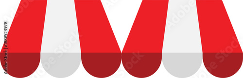 Awning symbol logo.shop awning icon.shop window sunshade icon. Isolated canopy awning striped roof. Transparent background. shop building element symbol. Striped shop canopy.