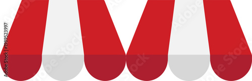 Awning symbol logo.shop awning icon.shop window sunshade icon. Isolated canopy awning striped roof. Transparent background. shop building element symbol. Striped shop canopy.