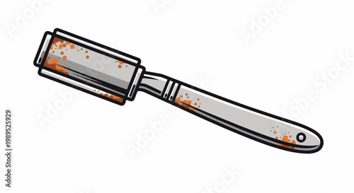 A rusty straight razor, a grooming tool with a metallic sheen and orange corrosion spots