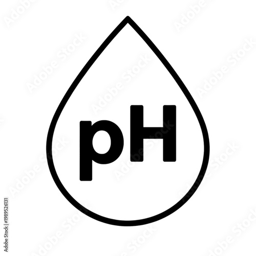 Ph Water Drop Icon with Lettering
