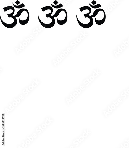 Set of Om Symbol Illustrations for Spiritual and Meditation Graphics