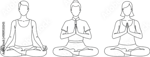 Yoga Pose Icon Set Featuring Meditative and Relaxation Poses for Wellness, Fitness, and Mindfulness Designs