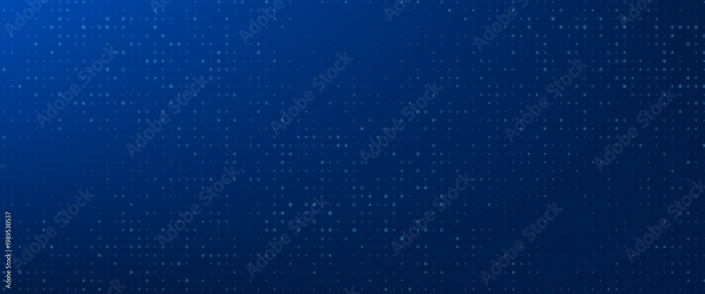 Obraz premium Blue glowing pixel dot pattern. Navy color mosaic pattern backdrop. Abstract neon technology grid wallpaper. Vector modern business, science, healthcare, medicine, presentation design background