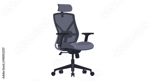 Ergonomic office chair with adjustable headrest and armrests for comfortable seating