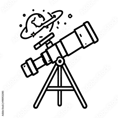 Vector of a telescope aimed at a planet with a ring
