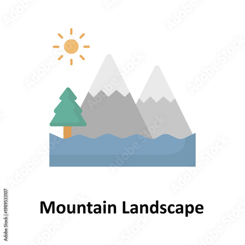 Mountain Landscape Vector icon which can easily modify or edit