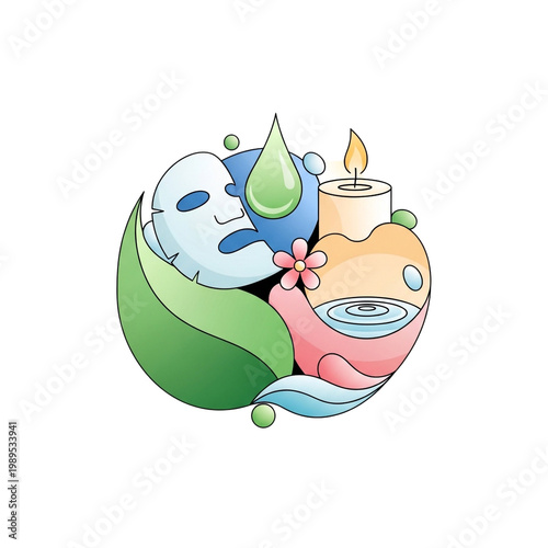 Spa and Beauty Treatment Elements Collection.