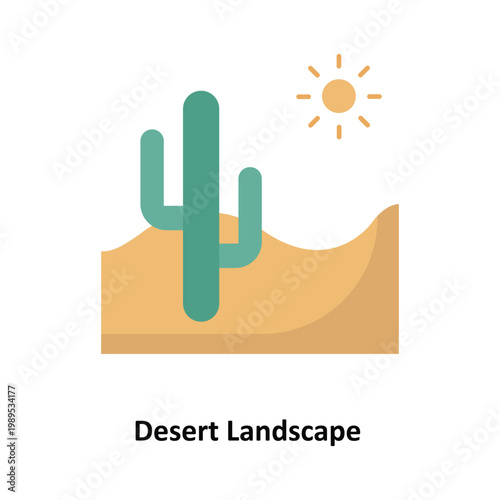 Desert Landscape Vector icon which can easily modify or edit