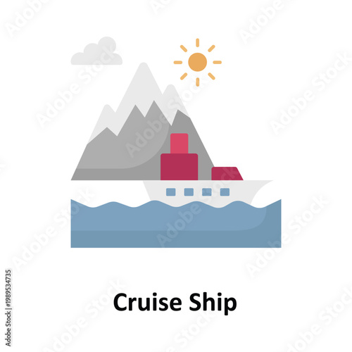 Cruise Ship Vector icon which can easily modify or edit