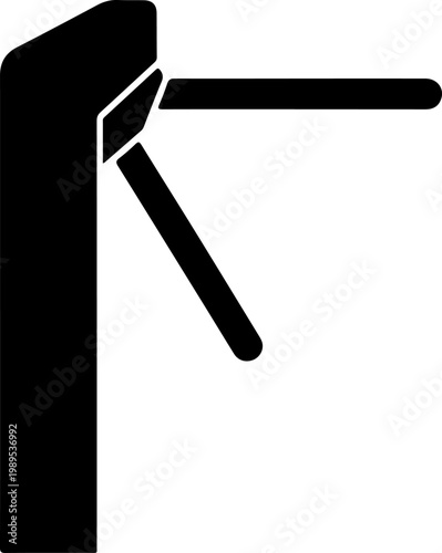 Black, modern, minimalist hammer icon, vector tool symbol, simple silhouette