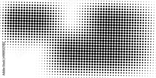 Grunge halftone gradient background. Faded grit noise texture. White and black sand wallpaper. Retro pixelated backdrop.Eps10