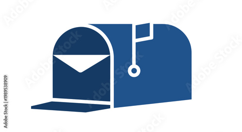 Blue Mailbox Icon, Letterbox, Postbox, Communication, Delivery Service, Mail Delivery