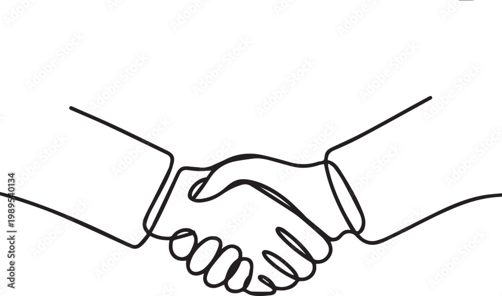 Fototapeta premium Two hands shaking in a simple handshake gesture Vector