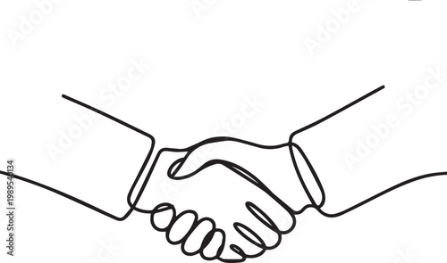 Two hands shaking in a simple handshake gesture Vector
