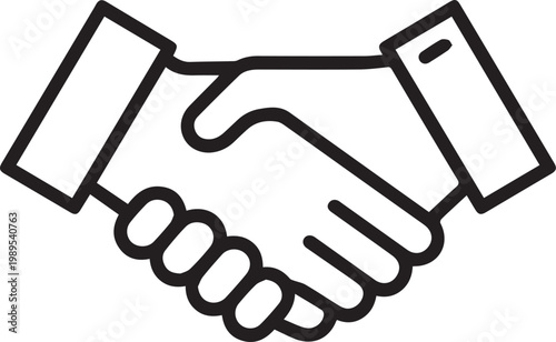 Handshake symbol in black and white Vector
