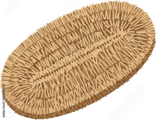 Flat Vector Natural Sisal Exfoliating Body Scrubber for Sustainable Spa and Wellness Brands