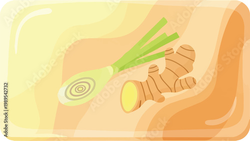 Flat Vector Lemongrass and Ginger Artisan Soap for Energizing Aromatherapy and Spa Brands