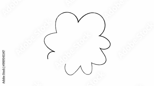 Animated video of  blank multi color speech bubble on white screen. For social networks, cartoon or comics.Chatting, idea, thinking concept, 4K animation