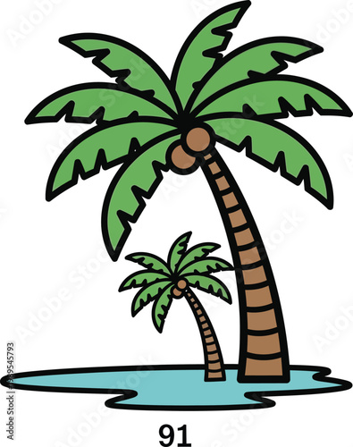 tropical island with palm trees