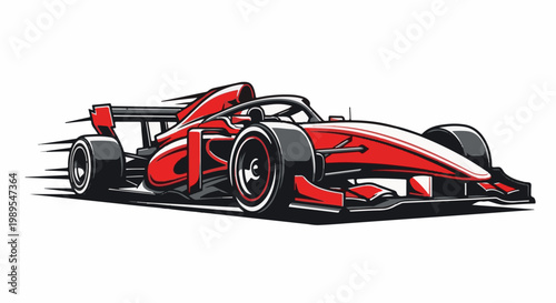 Dynamic red racing car with sleek aerodynamic design and motion blur