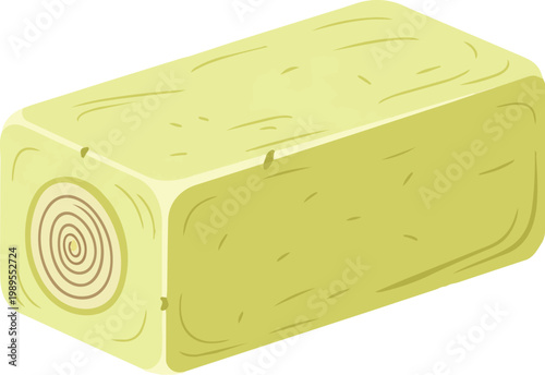 Flat Vector Lemongrass Soap Block For Refreshing Aromatherapy And Natural Citrus Skincare Concepts