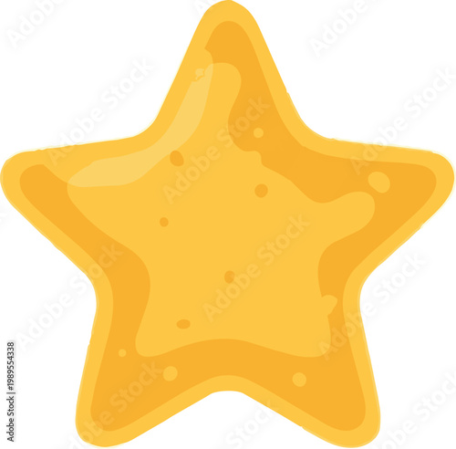 Flat vector illustration of a single star-shaped beeswax wrap for food isolated on white, eco-friendly reusable kitchen storage sustainability concept.