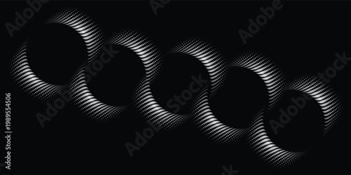 Sound pulsation circles set. Vector illustration of purple radio waves isolated on black background.%09