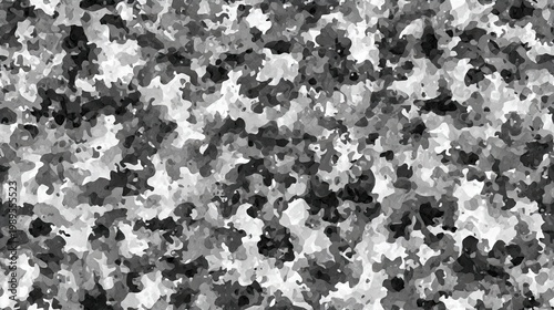 Abstract Black and White Camouflage Pattern for Fashion and Design Projects with Organic Shapes and Texture