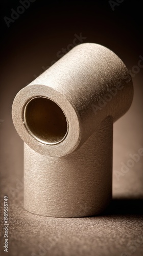 Close up view of a wooden pipe fitting with smooth texture and natural tone