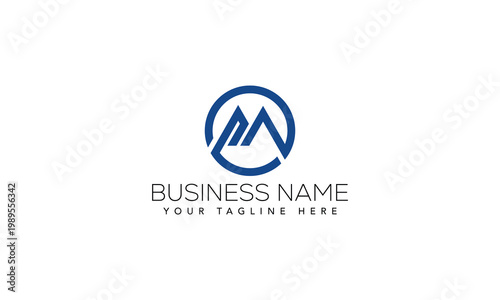 Minimalist blue letter m circle logo template for modern businesses