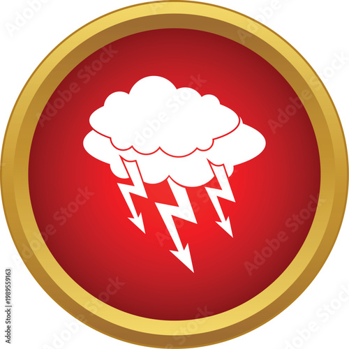 Cloud icon generating lightning bolts, representing a severe weather warning