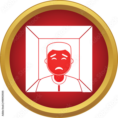 Person experiencing fear and anxiety in a cramped, enclosed area