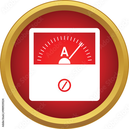 Ammeter icon showing current measurement in an electrical circuit