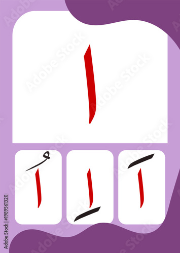 Arabic Hijaiyah Alif Flashcard for Kids Learning