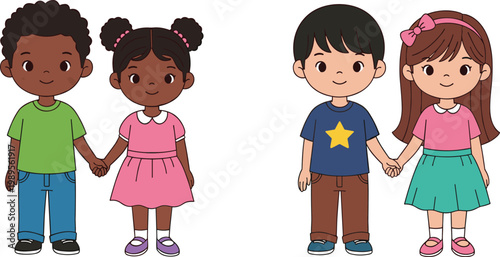 Set of Minimalist Rabbit and Deer Line Art Illustrations for Woodland and Animal Graphics