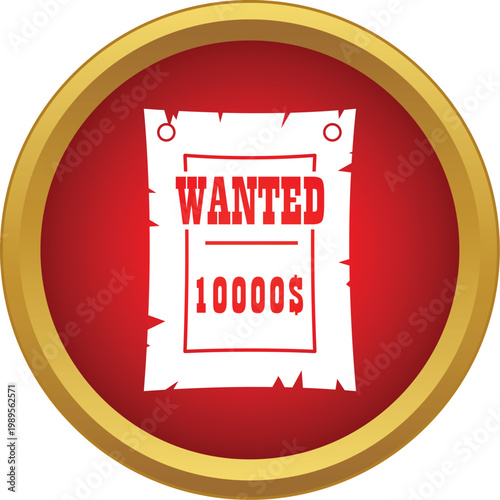 Tableau sur toile Western wanted poster with a reward amount icon