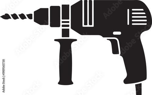 The drill icon. Perforator symbol. Flat
