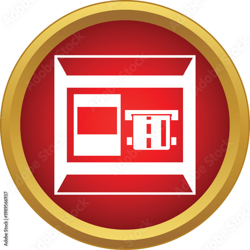 Automated teller machine icon showing a credit card inside