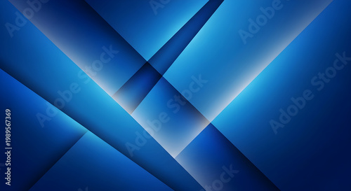 Abstract blue background with geometric shapes and light lines