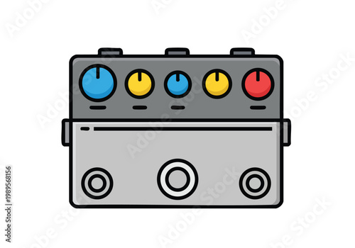 Colorful Guitar Pedal Effects Pedalboard for Music Production and Guitar Playing