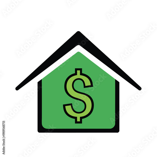 Modern Real Estate Investment Concept with Green House Icon