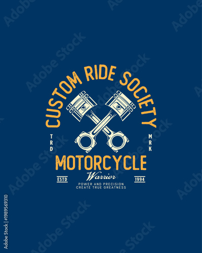 Custom Ride Society Motorcycle Garage Emblem Design.