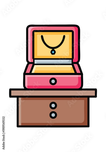 Elegant Jewelry Display in Stylish Gift Box on Wooden Table