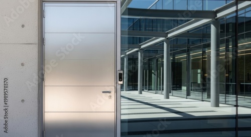 Modern Metallic Door with Digital Access System