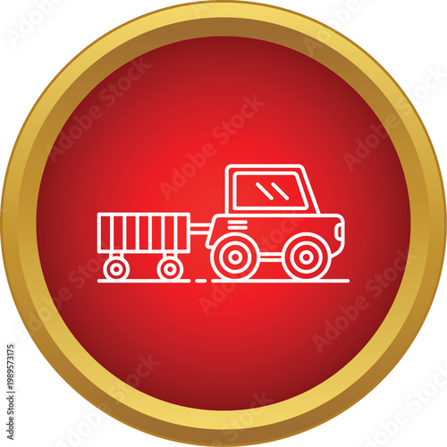 Farm tractor pulling a trailer, representing agriculture and transportation