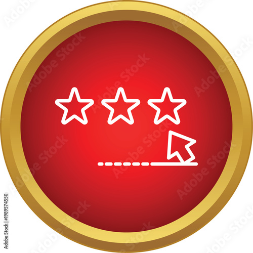 Customer leaving feedback with a mouse cursor pointing to star rating on a red button